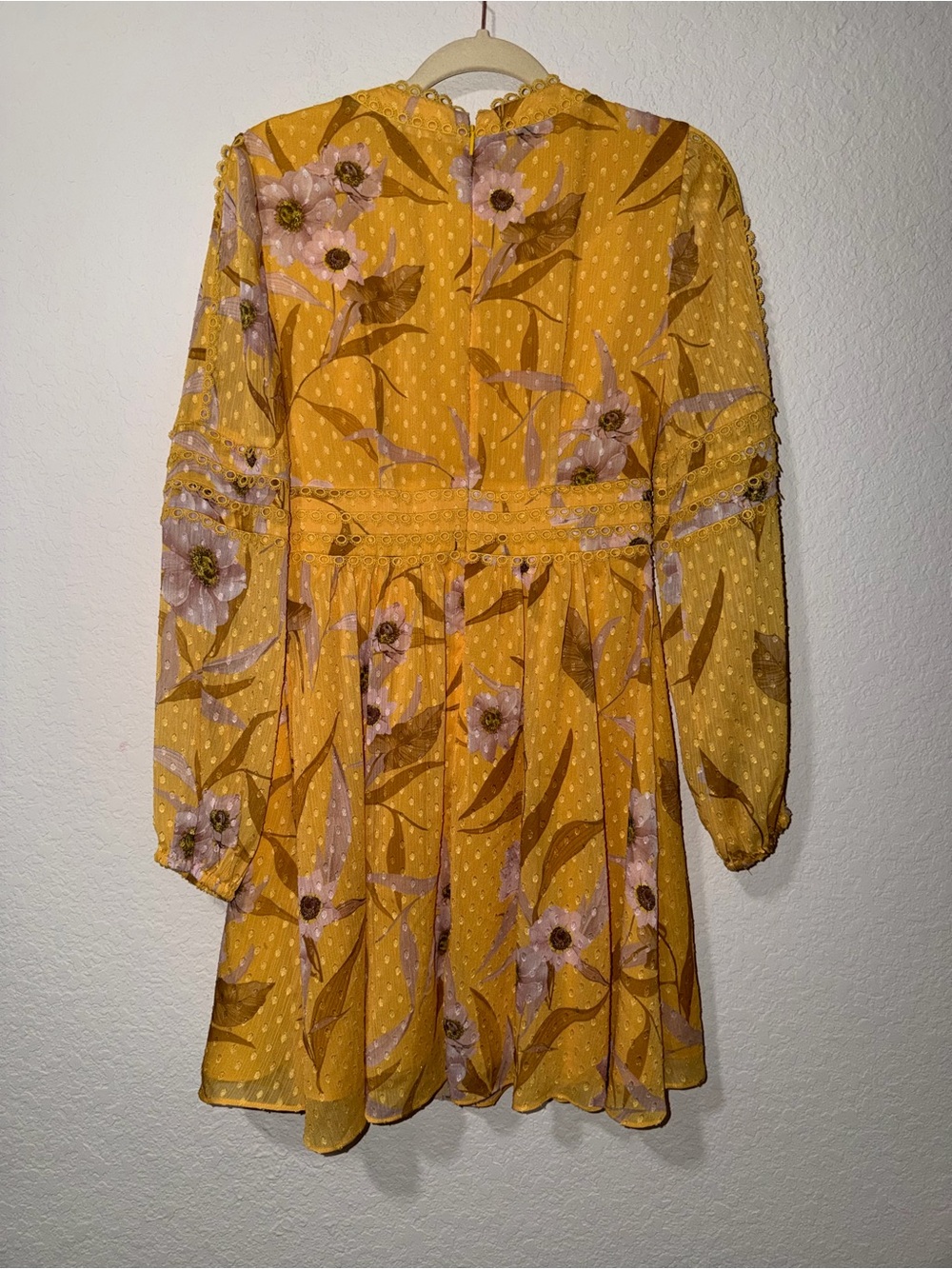 Ted Baker Yellow Posy Floral Long Sleeve Dress - Picture 6 of 7